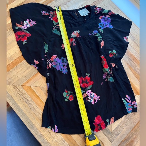 Gorgeous Anthropologie Maeve Floral Prato Flutter/ Short Sleeve Top Size XS - Picture 12 of 15